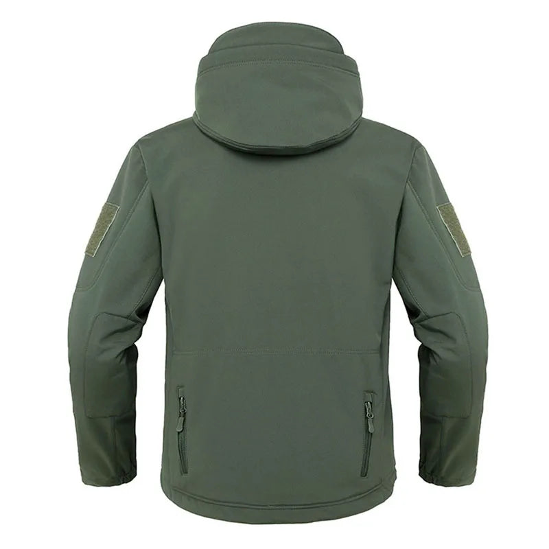 Waterdichte gevoerde herenjas - gewatteerde softshell met capuchon