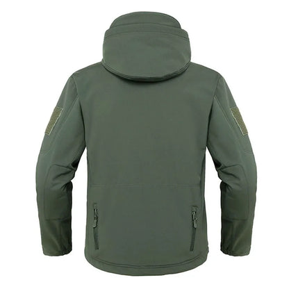 Waterdichte gevoerde herenjas - gewatteerde softshell met capuchon