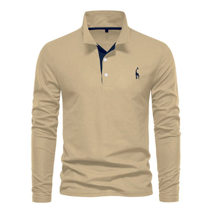 Soft Classic Mens Long Sleeve Polo - Collared Cotton Casual