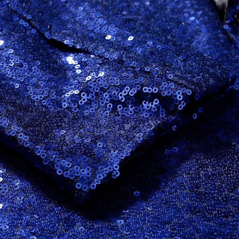 Waterproof men’s blazer jacket – fleece-lined, shiny gold sequin, for formal and casual occasions 2