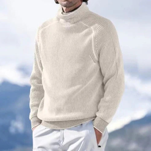Soft Men's Turtleneck Sweater - Ribbed Cashmere For Winter