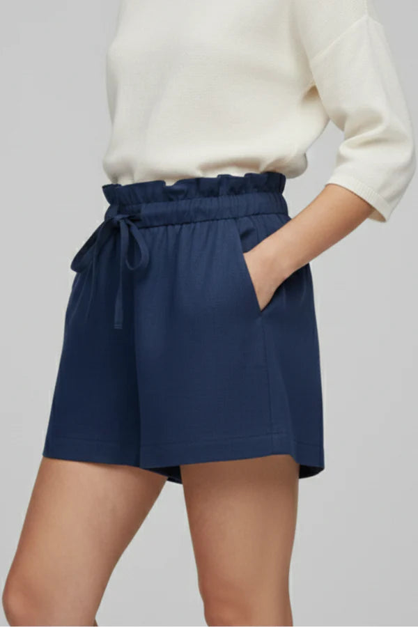 Leichte Damen-Shorts – hohe Taille mit Schnürung, weiter lockerer Schnitt, Baumwolle, vielseitige Freizeitkleidung