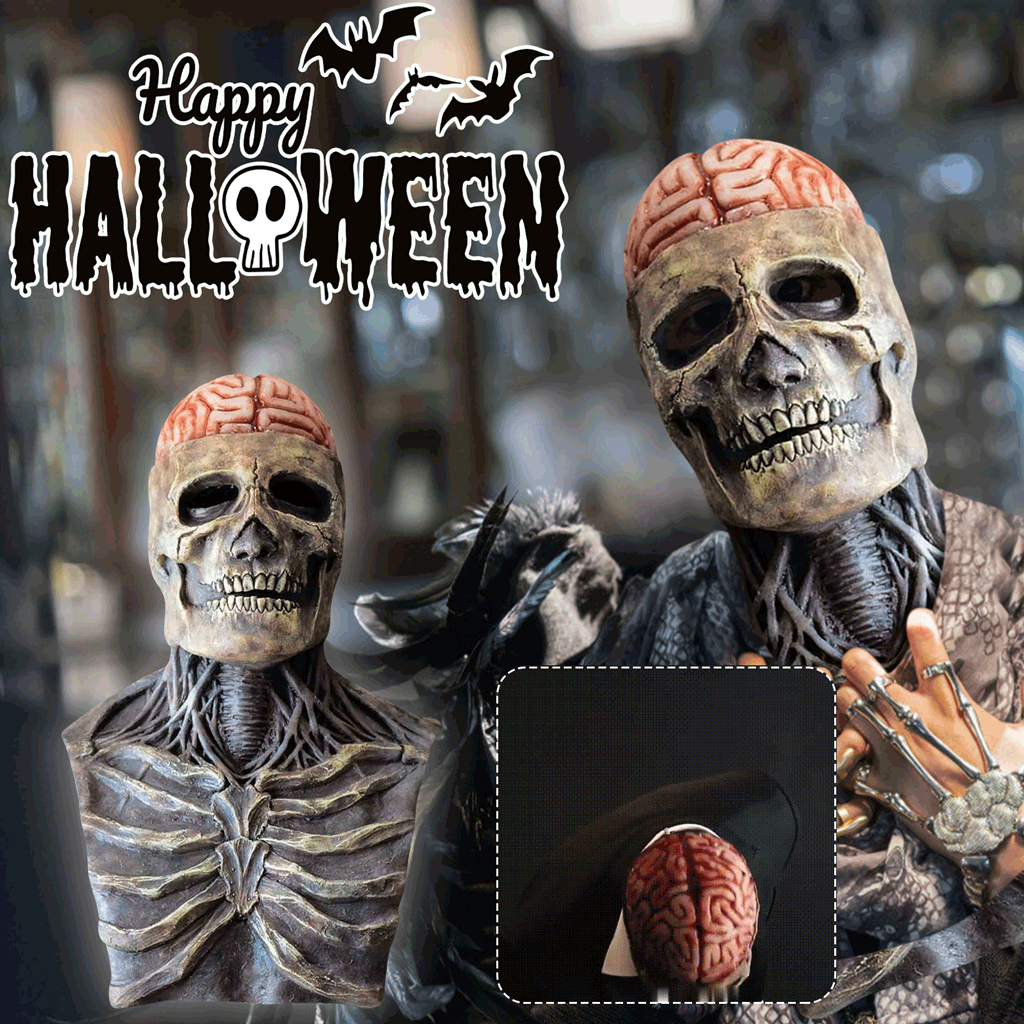 Maschera Teschio Full Head Con Mascella Mobile - Rubies - Horror Zombie Halloween - Nuova - Foto 2