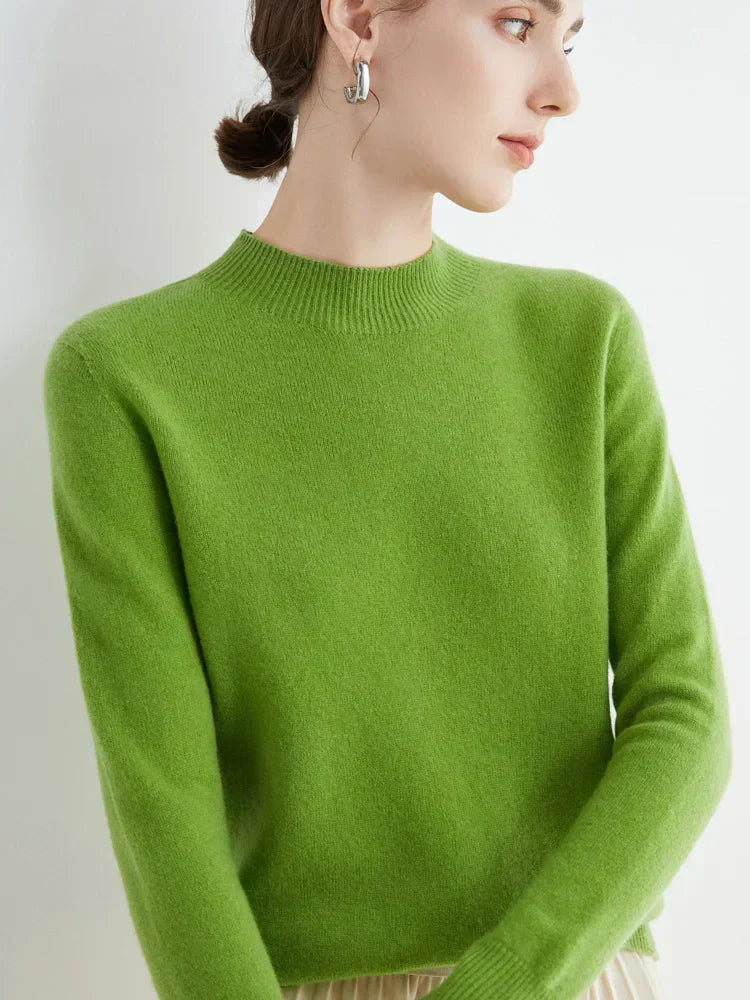 Soft Classic Women’s Pullover - Mock Neck, Wool, Work