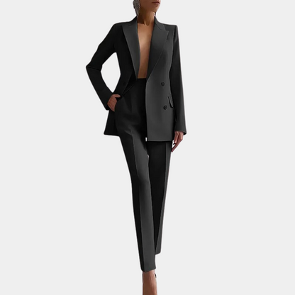 Zeitloser Damenanzug – eleganter Blazer und Slim-Fit Hose, hochwertige Stoffe, für Büro und festliche Anlässe 1