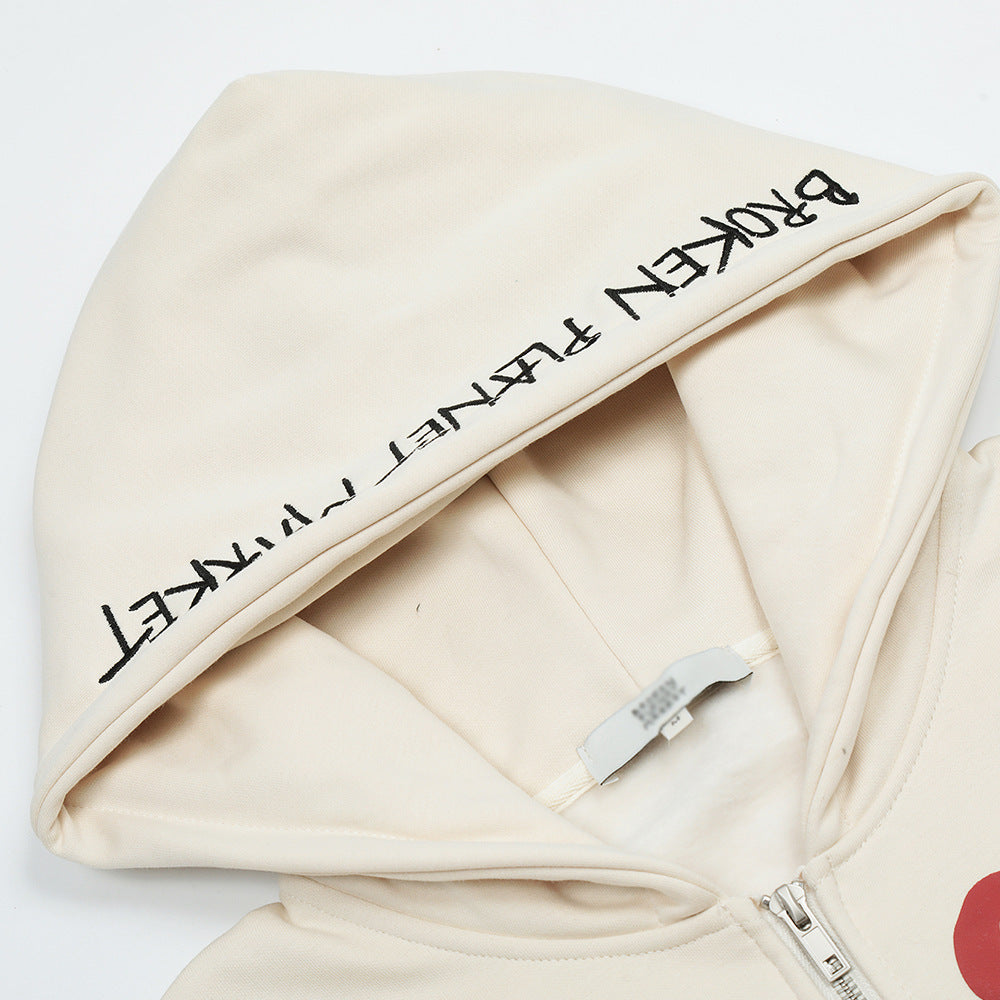 Oversized Men’s Hooded Cardigan - Zip, Cotton, Autumn