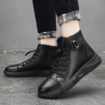 Supportive High Top Boots - Lace Up, Leather, Everyday