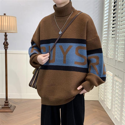 Oversized rullekravesweater - Strikket med sænket skulder til efteråret
