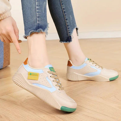Soft durable women's sneakers - low-cut, genuine leather upper, for running daily workouts