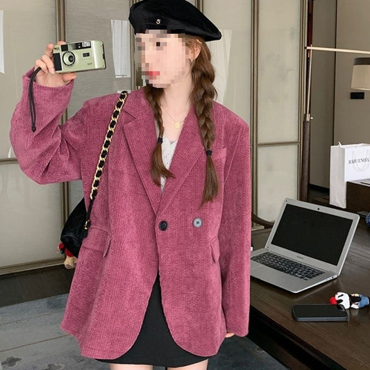 Varm polstret dameblazer - A-linje, quiltet, tykkere, casual hverdagsbybruk