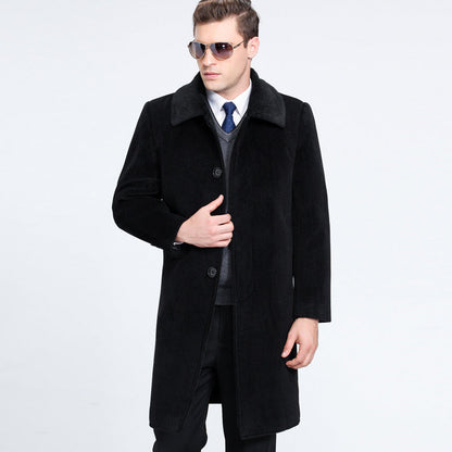 Warm Classic Men's Overcoat - Midlength Wool Cashmere