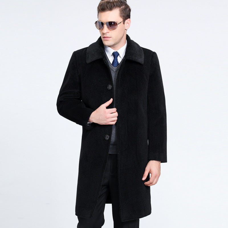 Warm Classic Men's Overcoat - Midlength Wool Cashmere