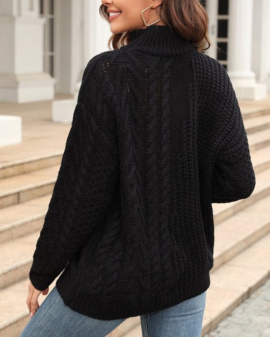 Varm dame rullekrave sweater - slank, chunky strik, vinter