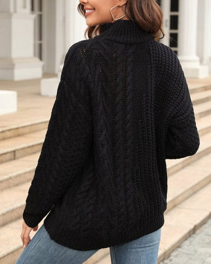 Varm dame rullekrave sweater - slank, chunky strik, vinter