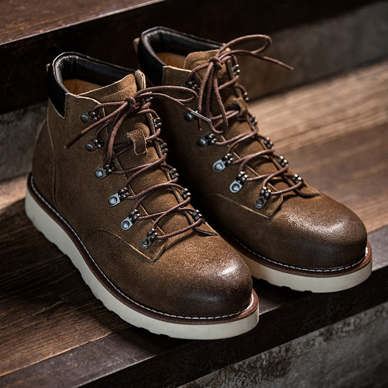 Warm Men's Mountaineering Boots - High-Top, Calf Leather
