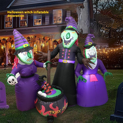 Witch Inflatable Luminous Halloween Yard Decor Outdoor