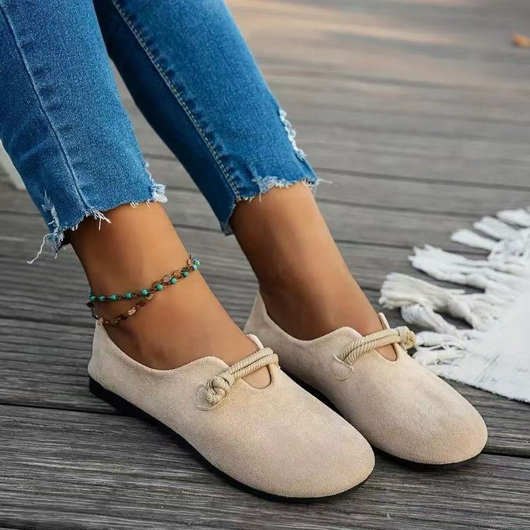 Soft Women's Shoes - Round-Toe Flat Lace-Up, Suede, Versatile Daily Use With Cushioned Lining
