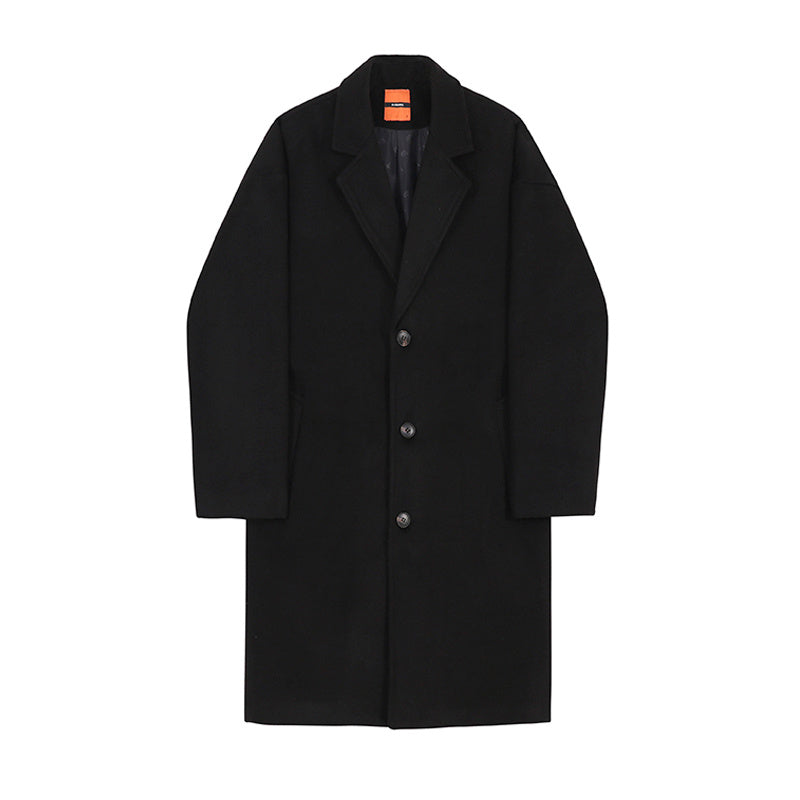 Warm Classic Men's Wool Coat - Mid Length, Wool Winter