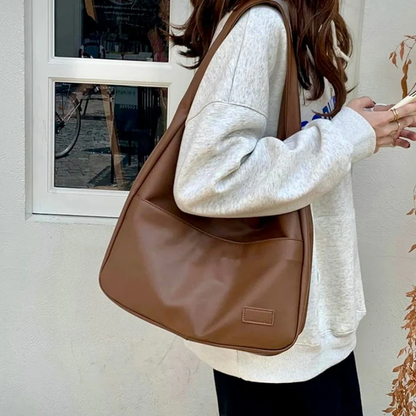 Spacious Vegan Leather Tote Bag for Laptops with Extra Wide Straps - Stylish and Functional Everyday Use-3
