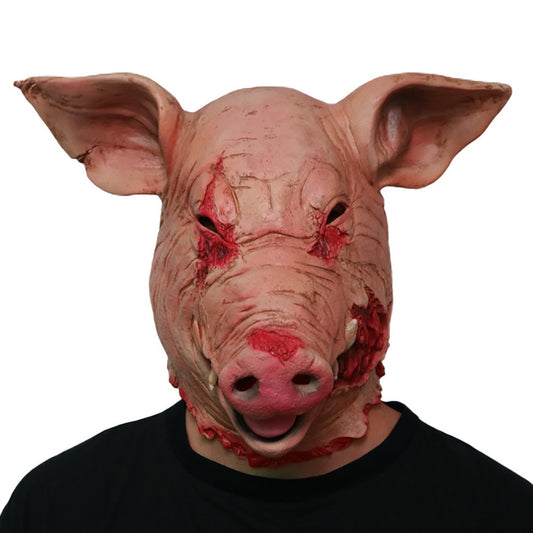 Masque en latex tête de cochon pourri horreur Halloween cosplay gore