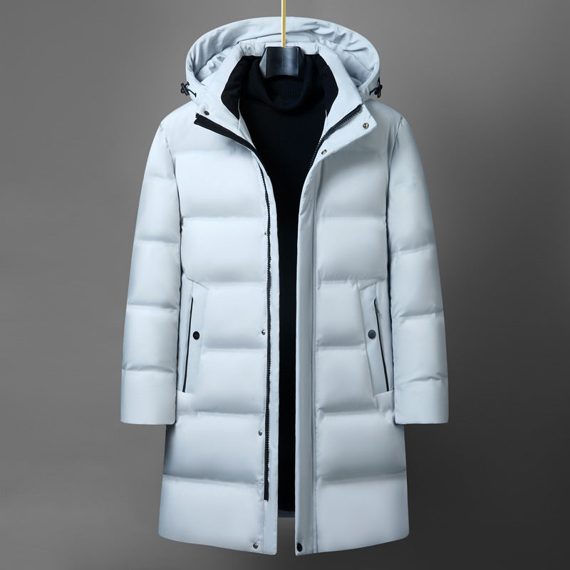 Isolerende herre midtlange dunjakke - boxy, polyester