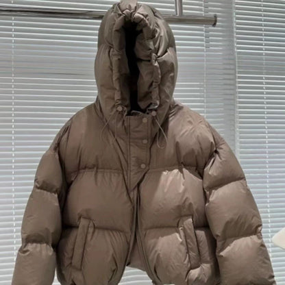 Insulating Women’s Puffer Coat – Cropped, Cotton, Winter