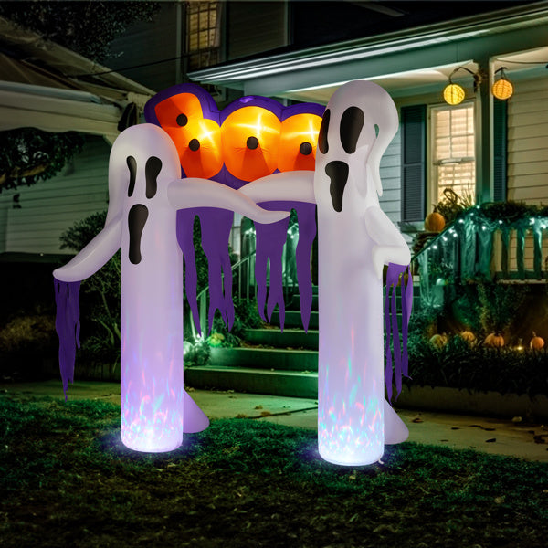 9.8ft White Ghost Arch Inflatable Halloween Yard Decor
