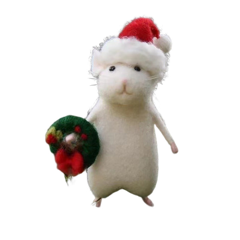 Handcrafted Felt Pumpkin Mouse Ornament - Unique Seasonal Decor for Halloween & Christmas Celebrations