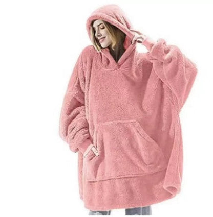 Warm Cozy Women Blanket Hoodie - Oversized Fleece Lounging