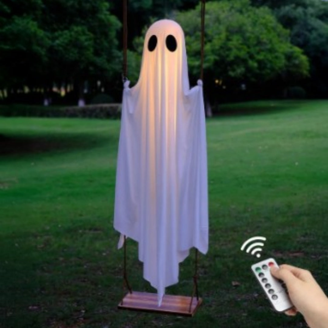 Halloween Lighted Swing Ghost Decoration Porch Remote