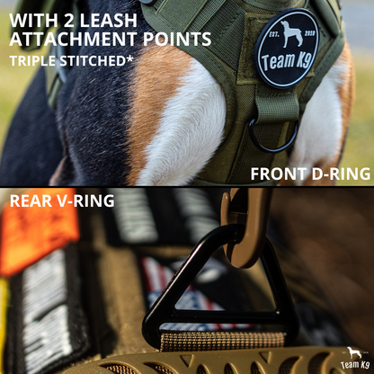Tactical Dog Harness No-Pull With Front And Back D-Rings Quick-Release Buckles Top Handle Heavy-Duty Training