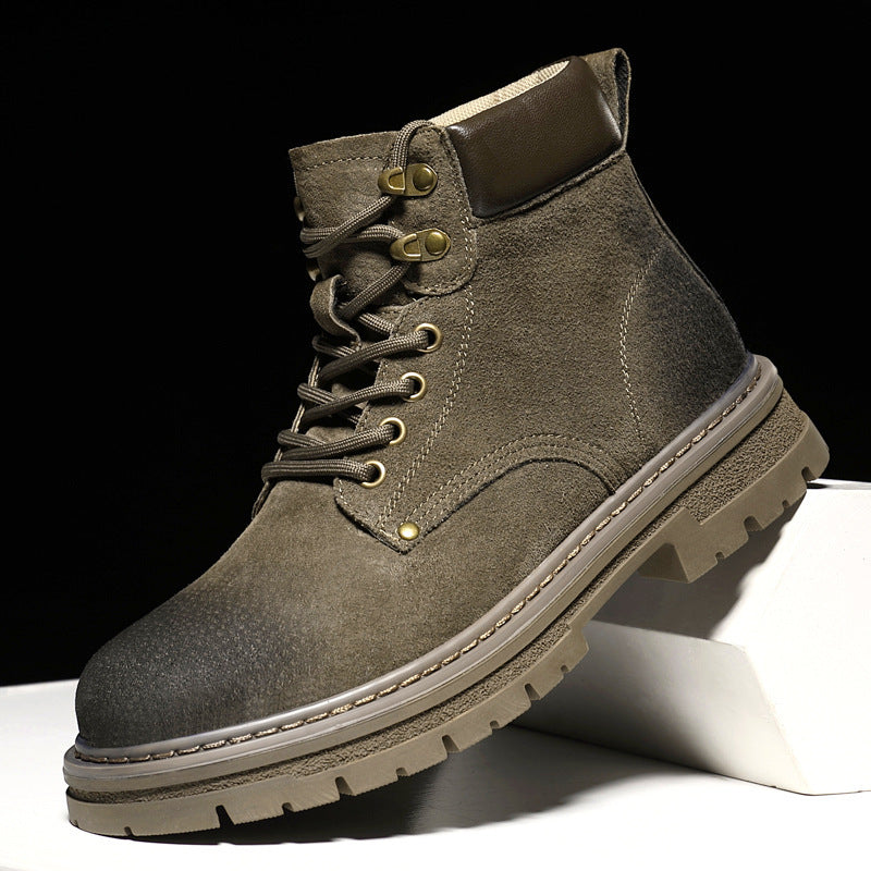 Durable Men's Hiking Boots - Suede Workwear For Fall