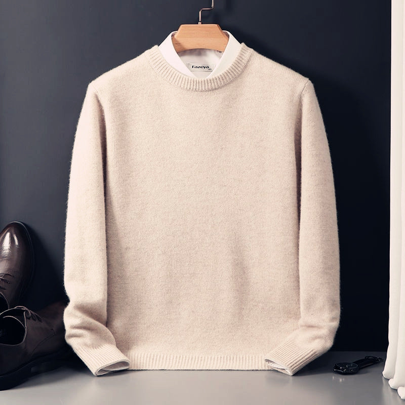 Blød afslappet herre crewneck sweater - oversized strik