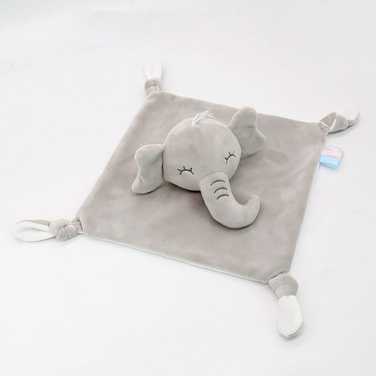 Ultra-Soft Elephant Plush Comforter with Integrated Bell for Babies - Adorable Grey Design for Sleep and Play