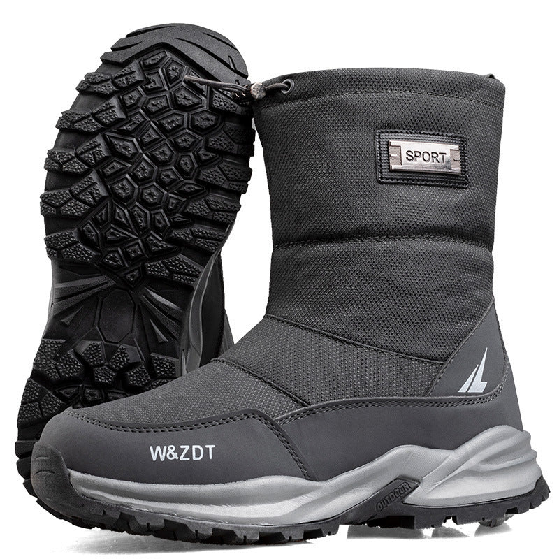 Waterproof Men's Snow Boots - Insulated Zipper, Mesh