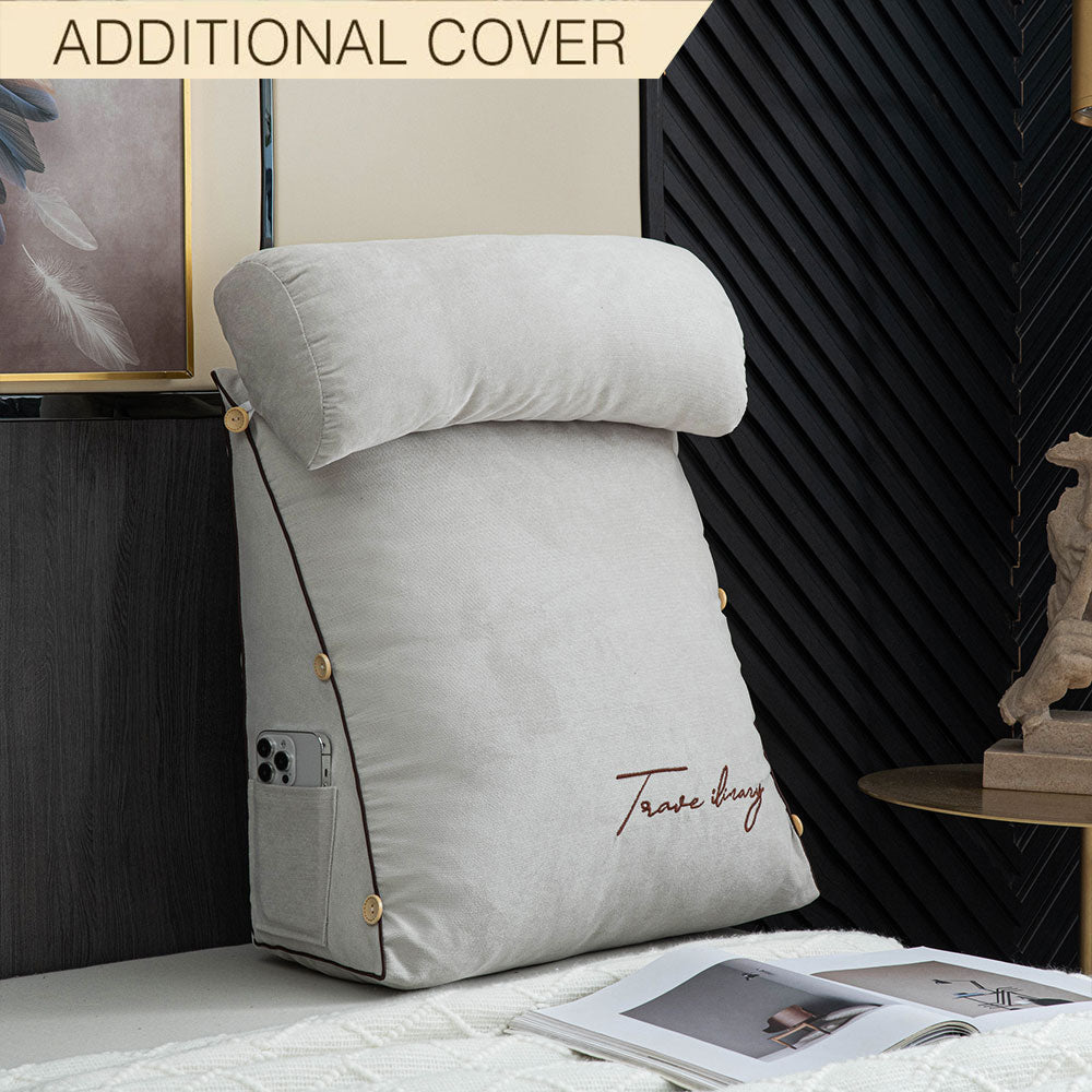 Luxury Backrest Reading Pillow Replacement Cover Set