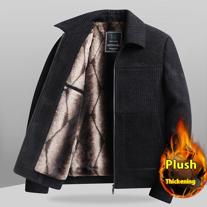 Insulating Refined Men's Padded Coat - Straight Velvet