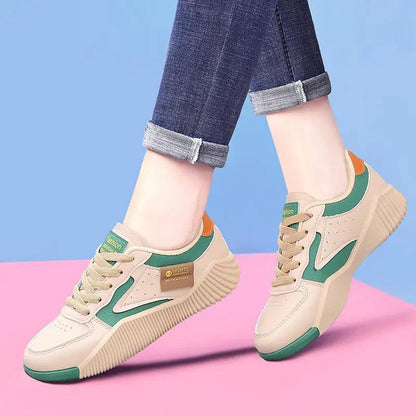 Soft durable women's sneakers - low-cut, genuine leather upper, for running daily workouts