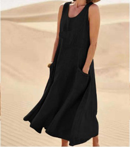 Variant image for Womens Summer Dress with Pockets, Casual Knee-Length Cotton Dress for Everyday Comfort and Style-56