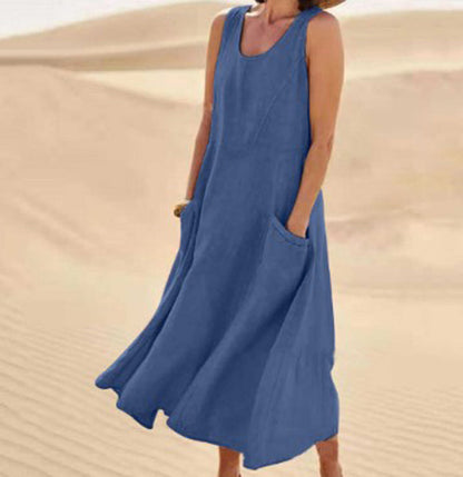 Variant image for Womens Summer Dress with Pockets, Casual Knee-Length Cotton Dress for Everyday Comfort and Style-46