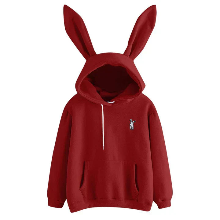 Oversized Cozy Women’s Rabbit Ear Hoodie - Fleece, Casual
