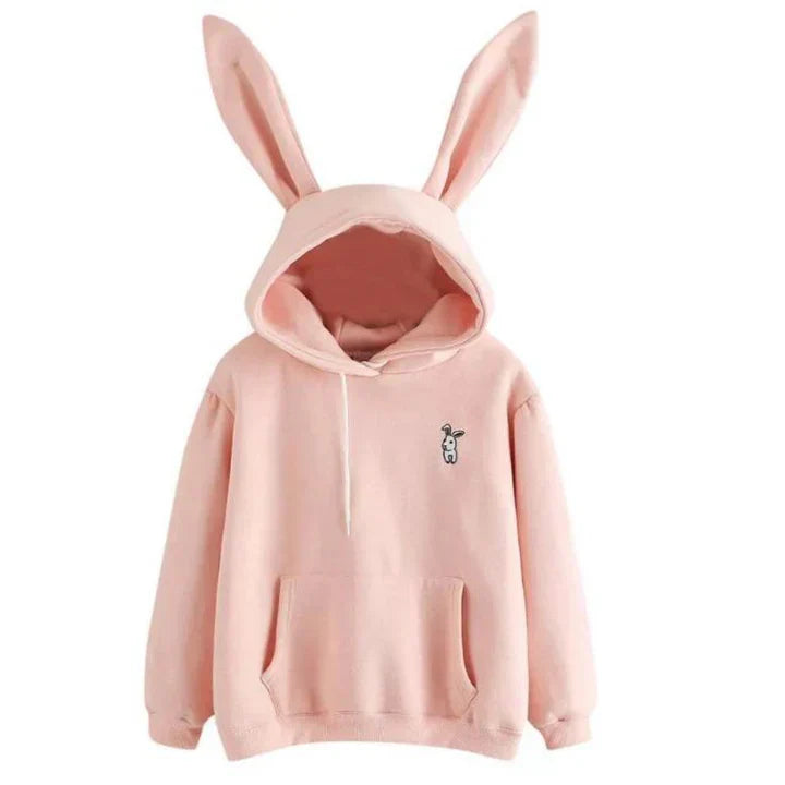Oversized Cozy Women’s Rabbit Ear Hoodie - Fleece, Casual