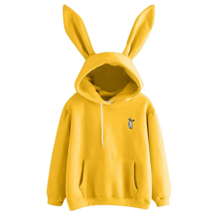 Oversized Cozy Women’s Rabbit Ear Hoodie - Fleece, Casual