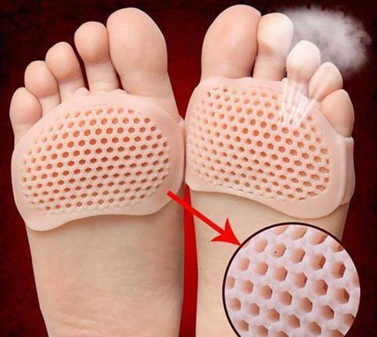 Metatarsalpolster Atmungsaktive Gel-Vorfußkissen Set mit 2 Stück