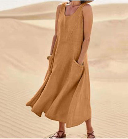 Variant image for Womens Summer Dress with Pockets, Casual Knee-Length Cotton Dress for Everyday Comfort and Style-36