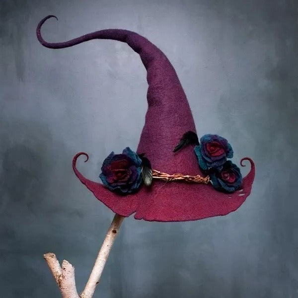Witch Hat Felt Merino Handmade Halloween 2025 Costume