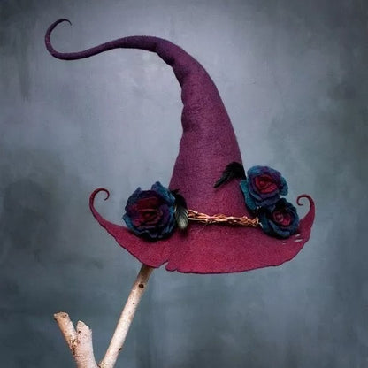 Witch Hat Felt Merino Handmade Halloween 2025 Costume