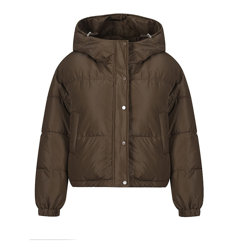 Lightweight Women Puffer Coat - Boxy Cotton Fill, Layering