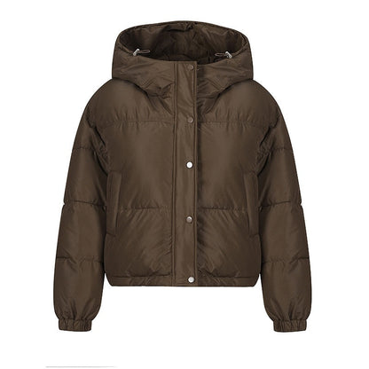 Lightweight Women Puffer Coat - Boxy Cotton Fill, Layering