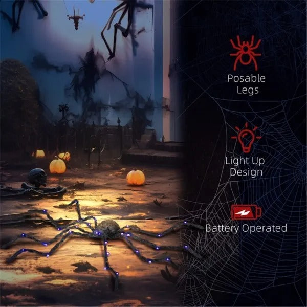 Light Up Oversized Spider Halloween Decoration Yard Prop